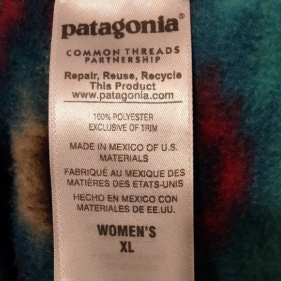 Patagonia Synchilla Aztec Snap T Pullover Fleece Jacket Women's XL - Picture 5 of 7